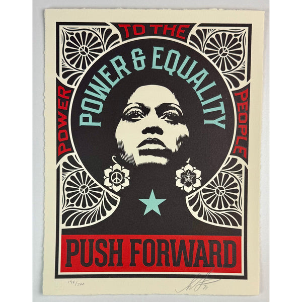 SHEPARD FAIREY (OBEY GIANT) - 2021 - PUSH FORWARD (LETTERPRESS)