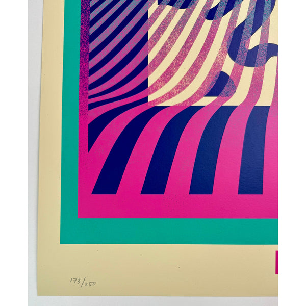 SHEPARD FAIREY (OBEY GIANT) - 2024 - OP-ART ICON (AQUA GRADIENT)
