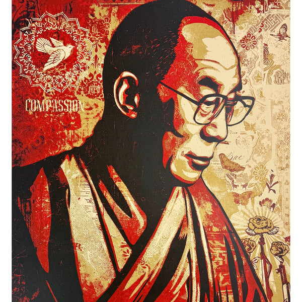 SHEPARD FAIREY (OBEY GIANT) - 2010 - COMPASSION (THE DALAI LAMA) / 1st EDITION