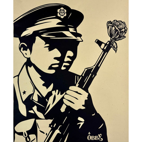 SHEPARD FAIREY (OBEY GIANT) - 2006 - CHINESE SOLDIERS (BLACK & WHITE PASTER)