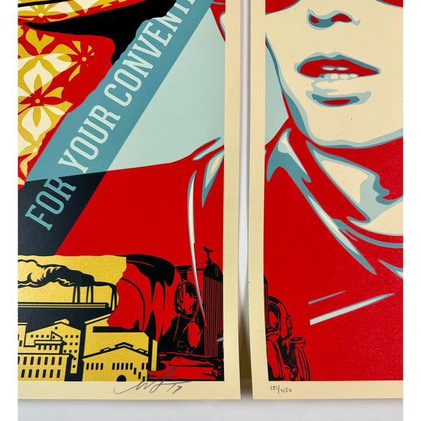 SHEPARD FAIREY (OBEY GIANT) - 2017 - GOLDEN FUTURE FOR SOME (DIPTYCH)