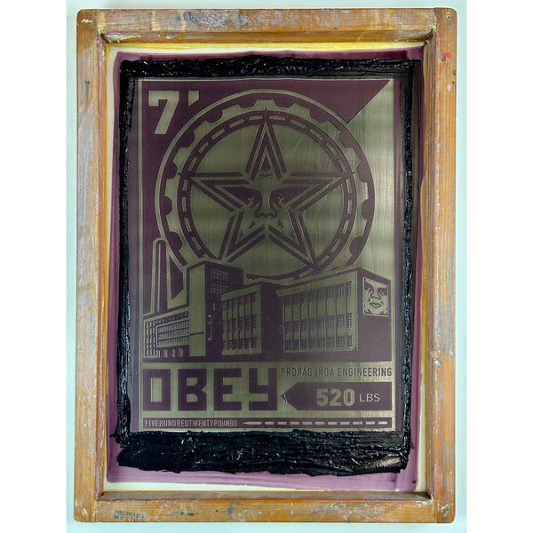 SHEPARD FAIREY (OBEY GIANT) - PROPAGANDA ENGINEERING / ORIGINAL USED SILK SCREEN FRAME