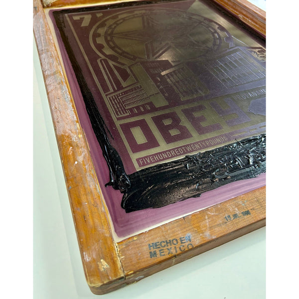 SHEPARD FAIREY (OBEY GIANT) - PROPAGANDA ENGINEERING / ORIGINAL USED SILK SCREEN FRAME