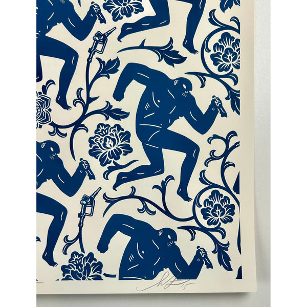 CLEON PETERSON / SHEPARD FAIREY (OBEY GIANT) - 2015 - PATTERN OF CORRUPTION (BLUE / WHITE SET)