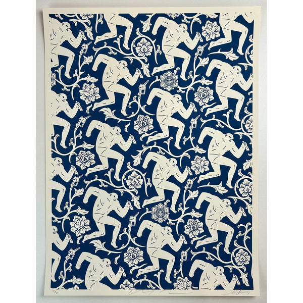 CLEON PETERSON / SHEPARD FAIREY (OBEY GIANT) - 2015 - PATTERN OF CORRUPTION (BLUE / WHITE SET)