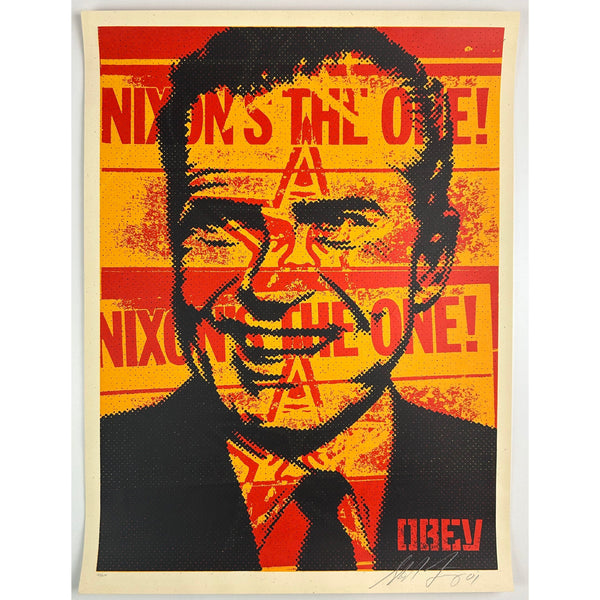 SHEPARD FAIREY (OBEY GIANT) - 2001 - NIXON POSTER (NIXON'S THE ONE)