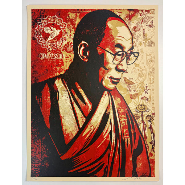 SHEPARD FAIREY (OBEY GIANT) - 2010 - COMPASSION (THE DALAI LAMA) / 1st EDITION