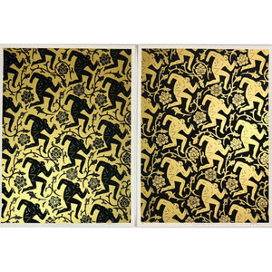 CLEON PETERSON / SHEPARD FAIREY (OBEY GIANT) - 2015 - PATTERN OF CORRUPTION (GOLD / BLACK SET)