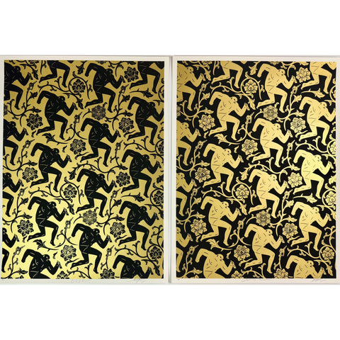 CLEON PETERSON / SHEPARD FAIREY (OBEY GIANT) - 2015 - PATTERN OF CORRUPTION (GOLD / BLACK SET)