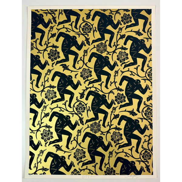 CLEON PETERSON / SHEPARD FAIREY (OBEY GIANT) - 2015 - PATTERN OF CORRUPTION (GOLD / BLACK SET)