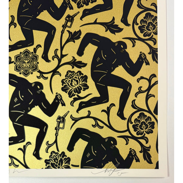 CLEON PETERSON / SHEPARD FAIREY (OBEY GIANT) - 2015 - PATTERN OF CORRUPTION (GOLD / BLACK SET)