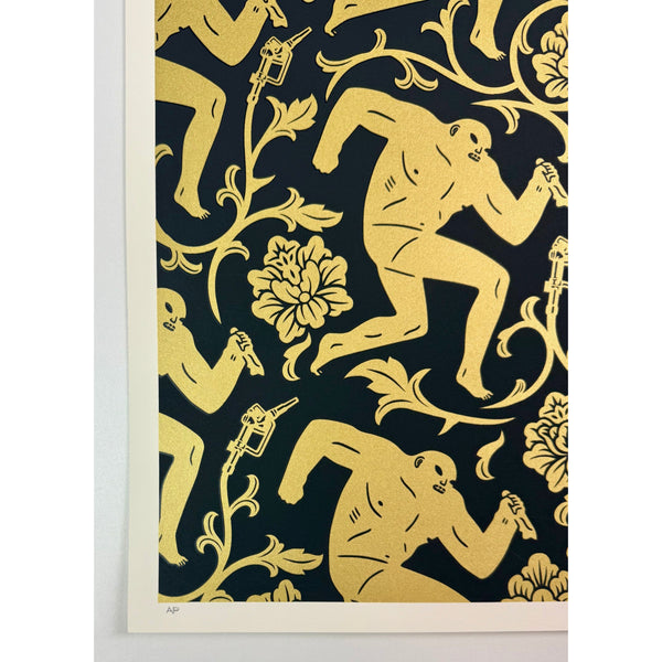 CLEON PETERSON / SHEPARD FAIREY (OBEY GIANT) - 2015 - PATTERN OF CORRUPTION (GOLD / BLACK SET)
