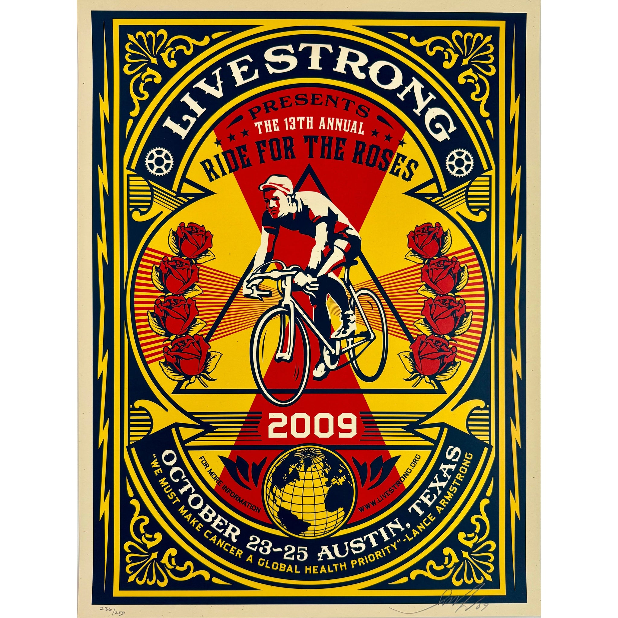 SHEPARD FAIREY (OBEY GIANT) - 2009 - RIDE FOR THE ROSES