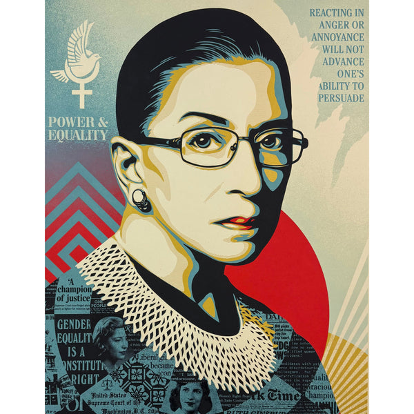 SHEPARD FAIREY (OBEY GIANT) - 2021 - A CHAMPION OF JUSTICE - RUTH BADER GINSBERG (LARGE)
