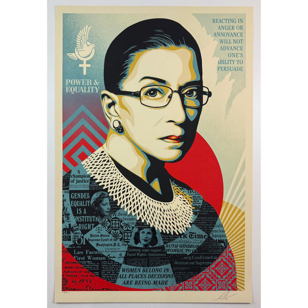 SHEPARD FAIREY (OBEY GIANT) - 2021 - A CHAMPION OF JUSTICE - RUTH BADER GINSBERG (LARGE)