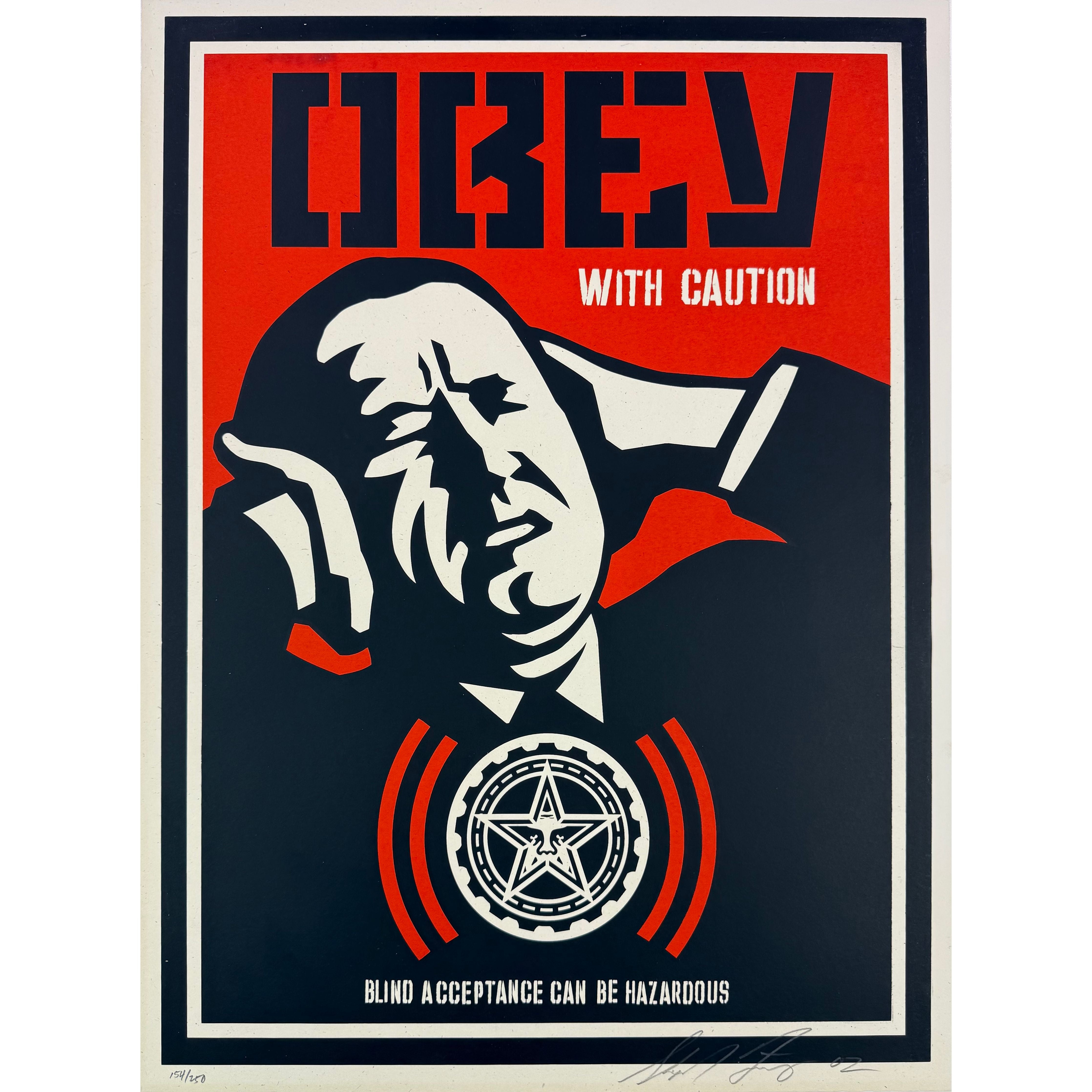 SHEPARD FAIREY (OBEY GIANT) - 2002 - OBEY WITH CAUTION – Galerie