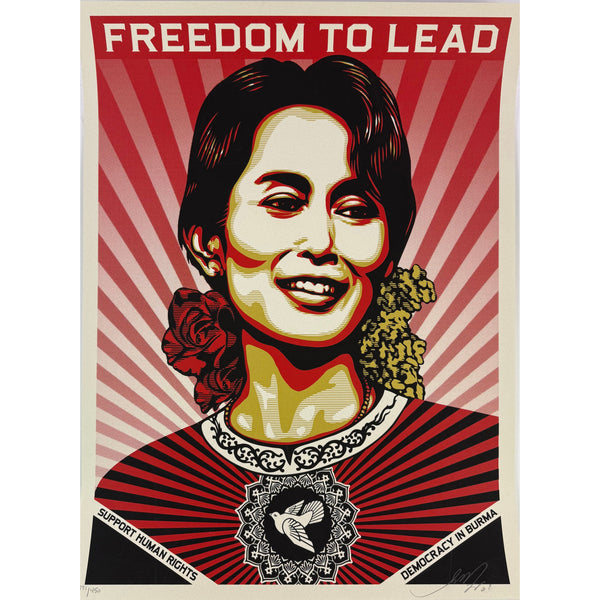 SHEPARD FAIREY (OBEY GIANT) - 2009 - AUNG SAN SUU KYI (FREEDOM TO LEAD)