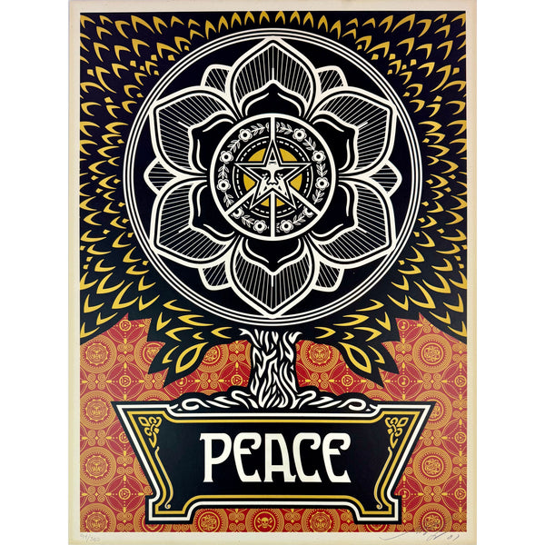 SHEPARD FAIREY (OBEY GIANT) - 2007 - PEACE TREE (HOLIDAY / GOLD EDITION)