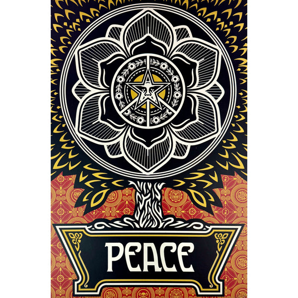 SHEPARD FAIREY (OBEY GIANT) - 2007 - PEACE TREE (HOLIDAY / GOLD EDITION)