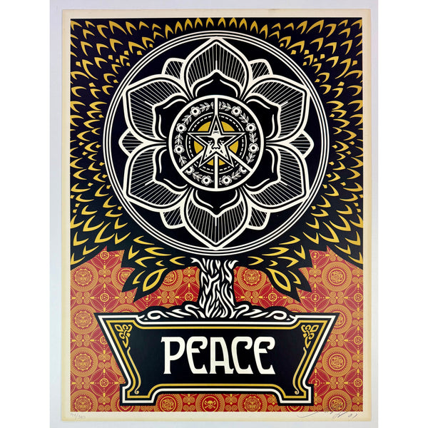 SHEPARD FAIREY (OBEY GIANT) - 2007 - PEACE TREE (HOLIDAY / GOLD EDITION)
