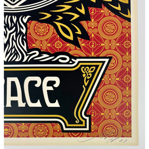SHEPARD FAIREY (OBEY GIANT) - 2007 - PEACE TREE (HOLIDAY / GOLD EDITION)
