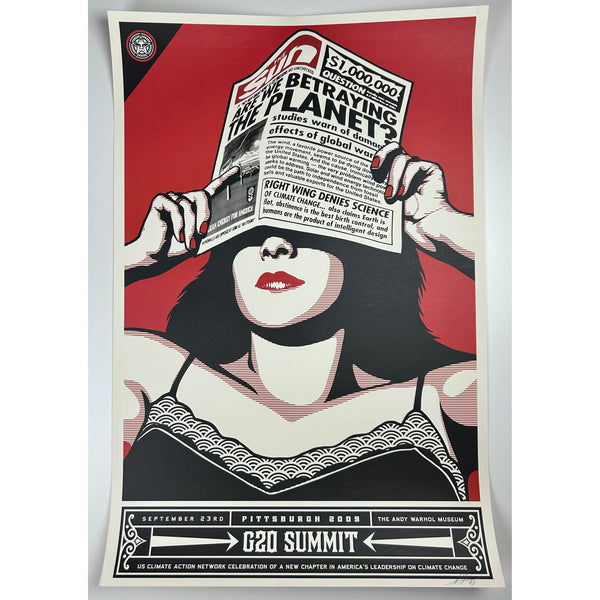 SHEPARD FAIREY (OBEY GIANT) - 2009 - GLOBAL WARNING (WARHOL G20 EDITION)