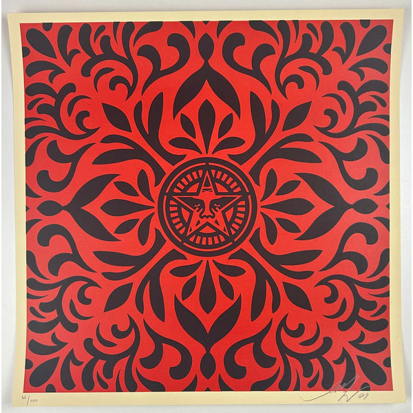 SHEPARD FAIREY (OBEY GIANT) - 2009 - JAPANESE FABRIC PATTERN SET (RED / BLACK)