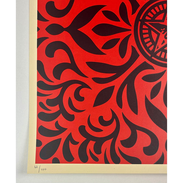 SHEPARD FAIREY (OBEY GIANT) - 2009 - JAPANESE FABRIC PATTERN SET (RED / BLACK)