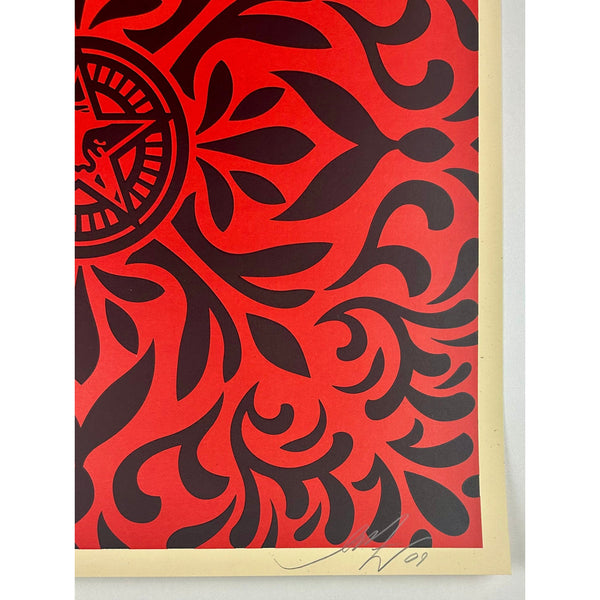 SHEPARD FAIREY (OBEY GIANT) - 2009 - JAPANESE FABRIC PATTERN SET (RED / BLACK)