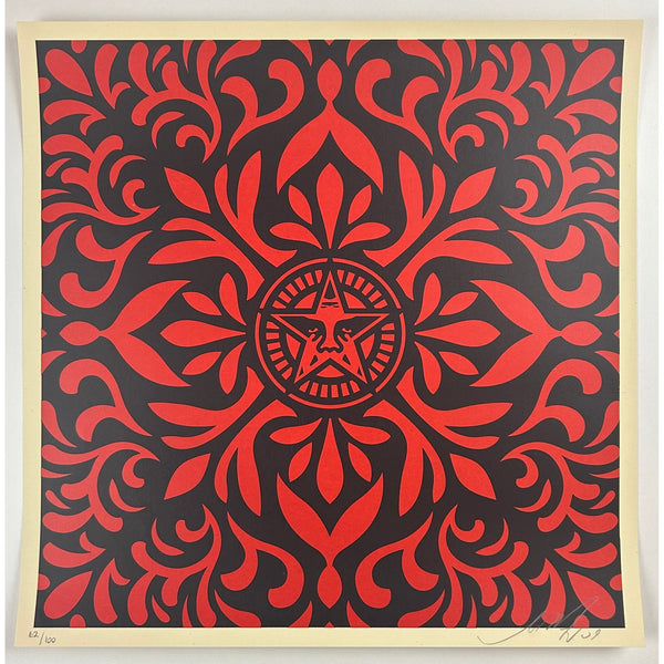 SHEPARD FAIREY (OBEY GIANT) - 2009 - JAPANESE FABRIC PATTERN SET (RED / BLACK)