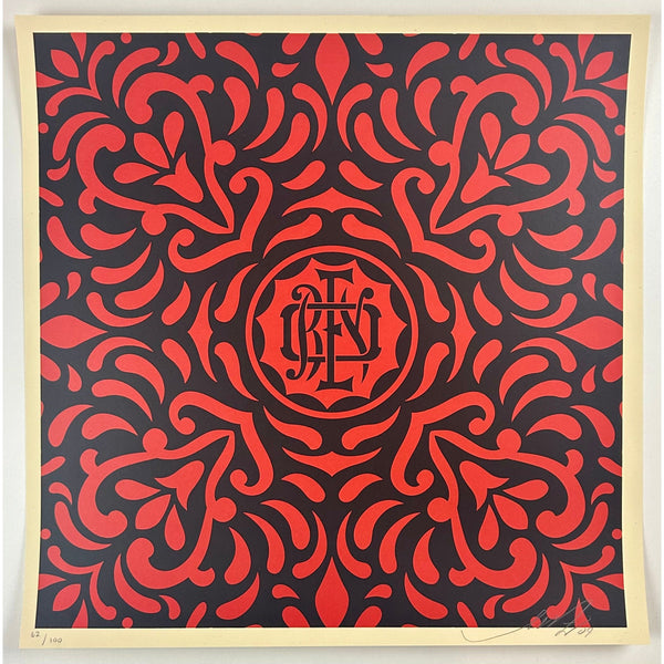 SHEPARD FAIREY (OBEY GIANT) - 2009 - JAPANESE FABRIC PATTERN SET (RED / BLACK)