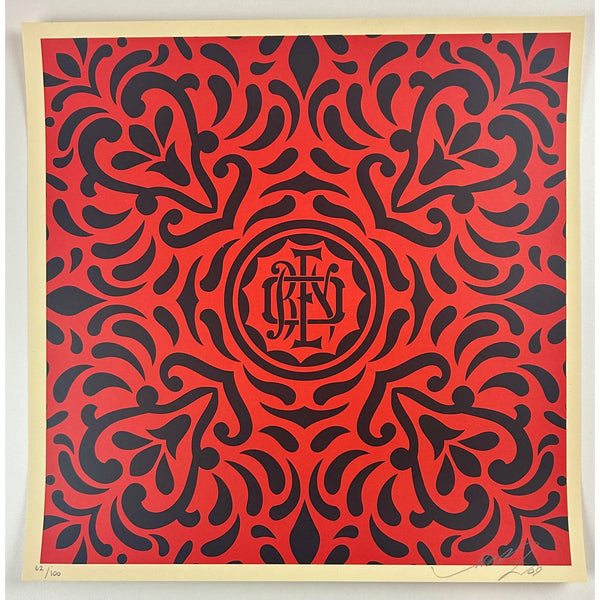 SHEPARD FAIREY (OBEY GIANT) - 2009 - JAPANESE FABRIC PATTERN SET (RED / BLACK)