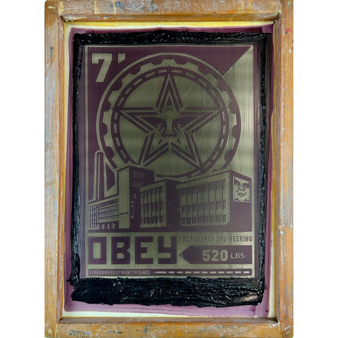 SHEPARD FAIREY (OBEY GIANT) - PROPAGANDA ENGINEERING / ORIGINAL USED SILK SCREEN FRAME