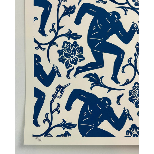CLEON PETERSON / SHEPARD FAIREY (OBEY GIANT) - 2015 - PATTERN OF CORRUPTION (BLUE / WHITE SET)