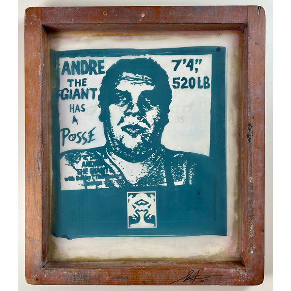 SHEPARD FAIREY (OBEY GIANT) - 2015 - ANDRE THE GIANT HAS A POSSE / ORIGINAL USED SILK SCREEN FRAME