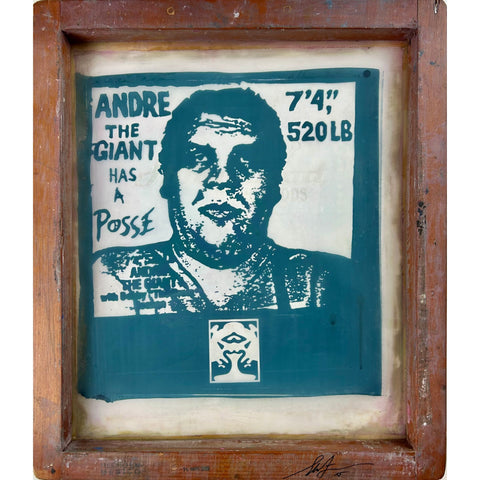 SHEPARD FAIREY (OBEY GIANT) - 2015 - ANDRE THE GIANT HAS A POSSE / ORIGINAL USED SILK SCREEN FRAME