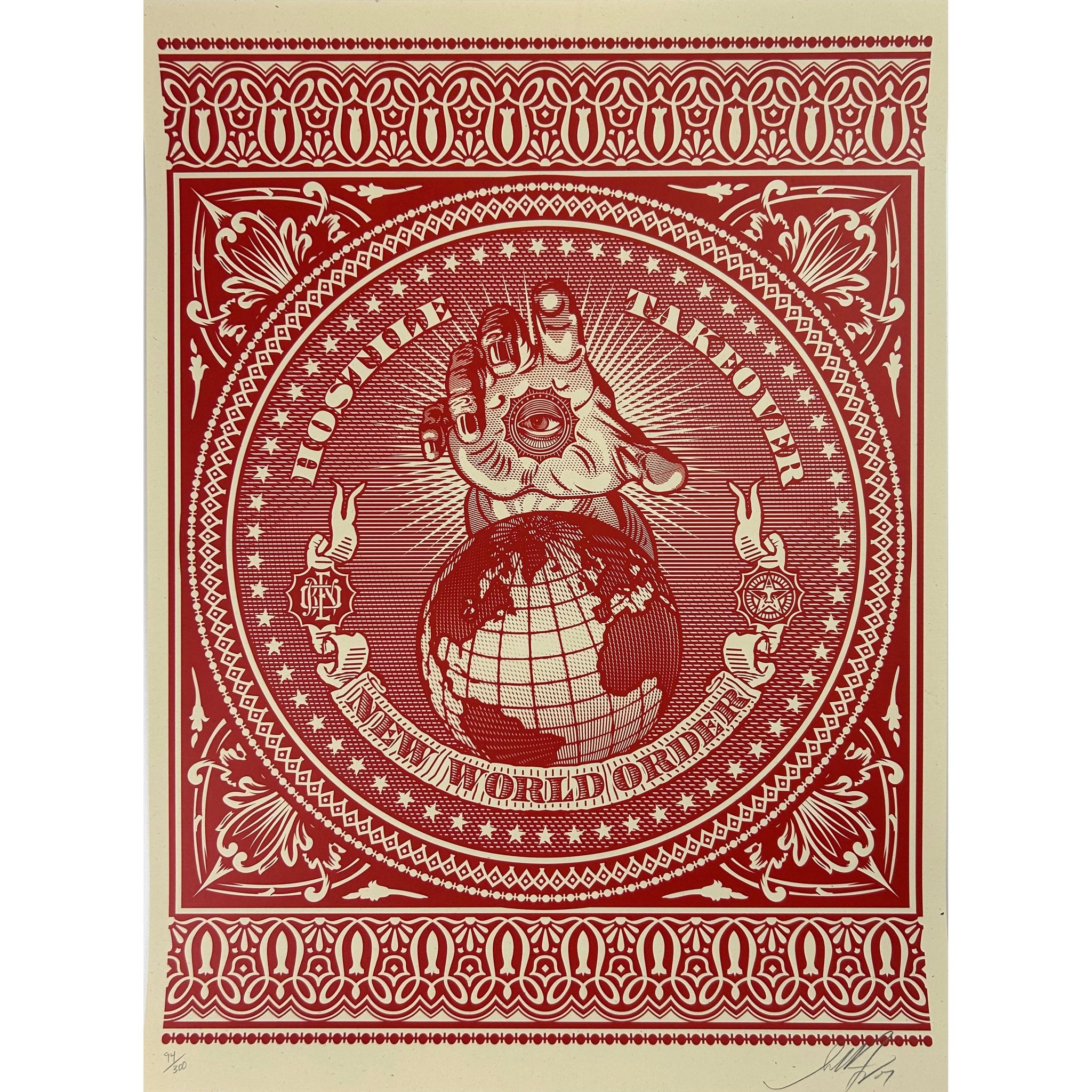 SHEPARD FAIREY (OBEY GIANT) - 2007 - HOSTILE TAKEOVER (RED)
