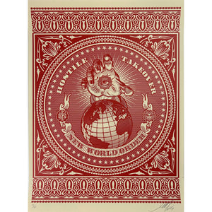SHEPARD FAIREY (OBEY GIANT) - 2007 - HOSTILE TAKEOVER (RED)