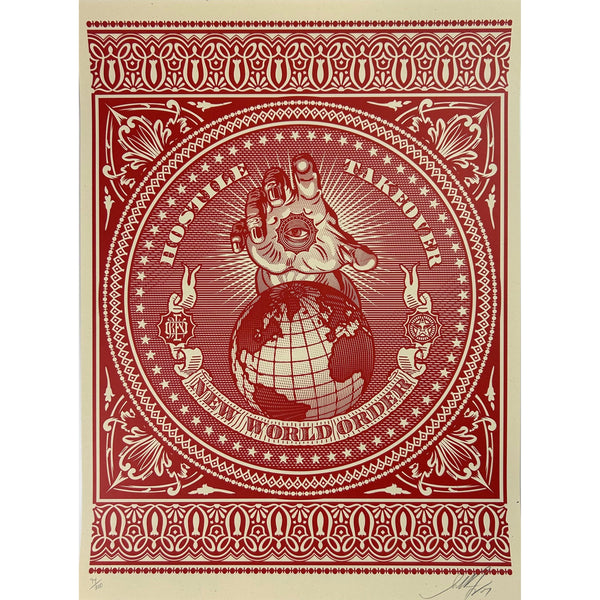 SHEPARD FAIREY (OBEY GIANT) - 2007 - HOSTILE TAKEOVER (RED)