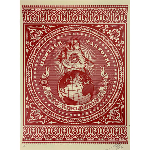 SHEPARD FAIREY (OBEY GIANT) - 2007 - HOSTILE TAKEOVER (RED)