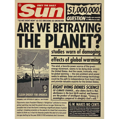 SHEPARD FAIREY (OBEY GIANT) - 2009 - SUN PAPER (PASTER)