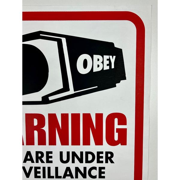 SHEPARD FAIREY (OBEY GIANT) - 2000 - WARNING SURVEILLANCE (SIGNED PASTER)