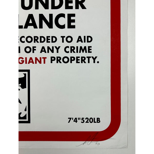 SHEPARD FAIREY (OBEY GIANT) - 2000 - WARNING SURVEILLANCE (SIGNED PASTER)