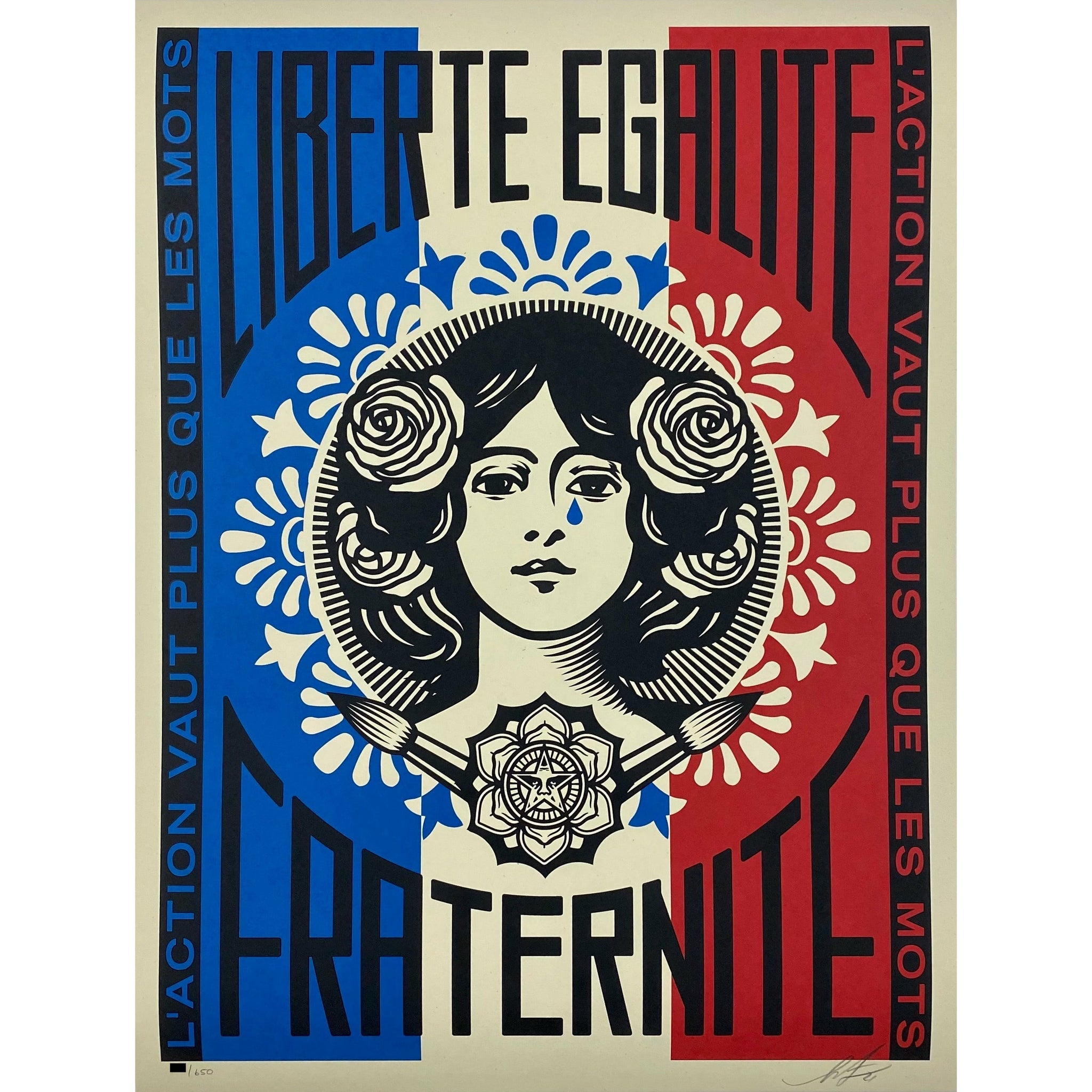 SHEPARD FAIREY (OBEY GIANT) - 2021 - MARIANNE: L’ACTION VAUT PLUS QUE LES MOTS