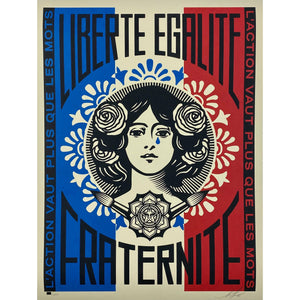 SHEPARD FAIREY (OBEY GIANT) - 2021 - MARIANNE: L’ACTION VAUT PLUS QUE LES MOTS